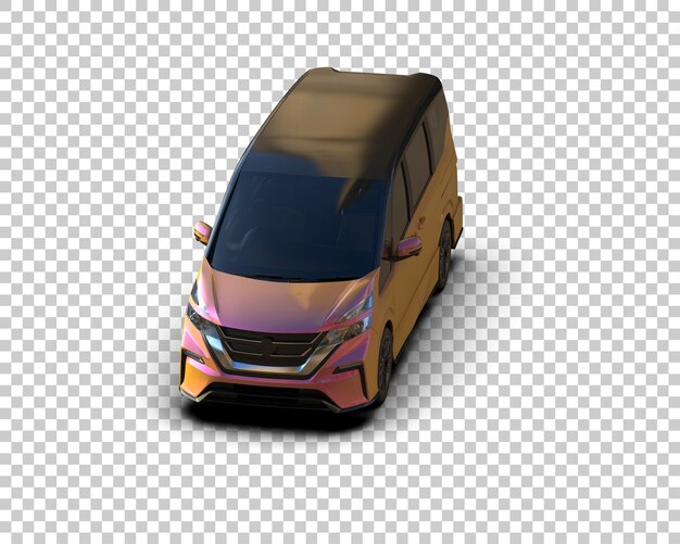 Ilustración de renderización 3D realista de un coche moderno aislado en el fondo