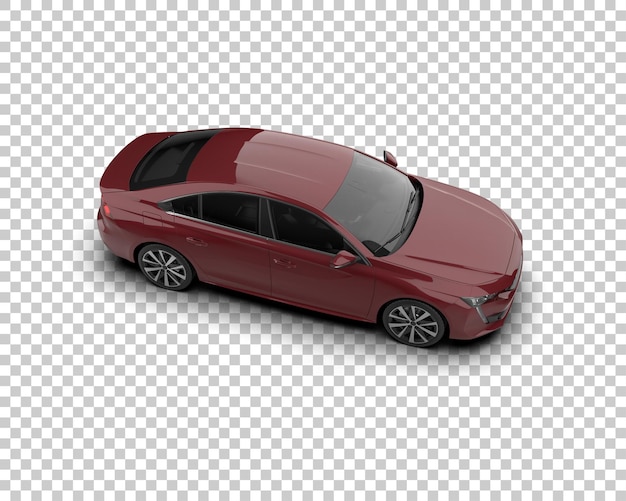 Ilustración de renderización 3D realista de un coche moderno aislado en el fondo