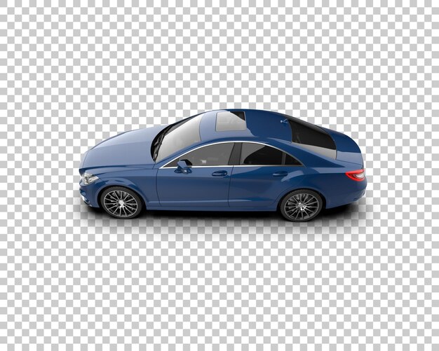 Ilustración de renderización 3D realista de un coche moderno aislado en el fondo