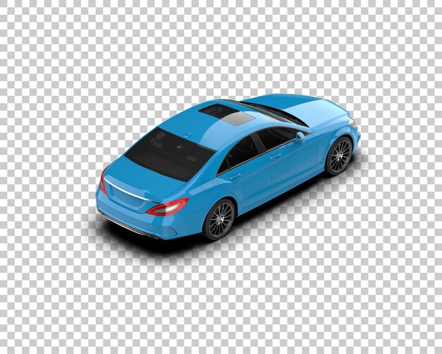 Ilustración de renderización 3D realista de un coche moderno aislado en el fondo