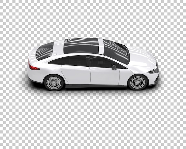 Ilustración de renderización 3D realista de un coche moderno aislado en el fondo