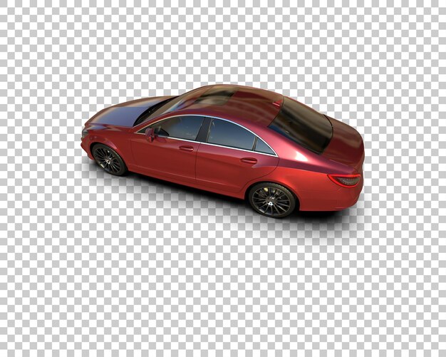 Ilustración de renderización 3D realista de un coche moderno aislado en el fondo