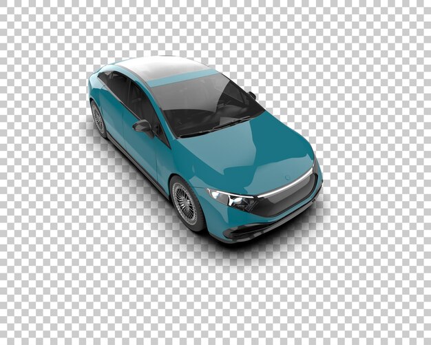 Ilustración de renderización 3D realista de un coche moderno aislado en el fondo