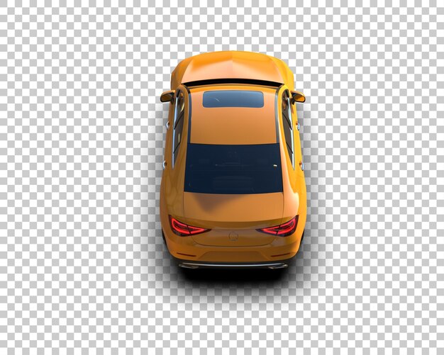 Ilustración de renderización 3D realista de un coche moderno aislado en el fondo