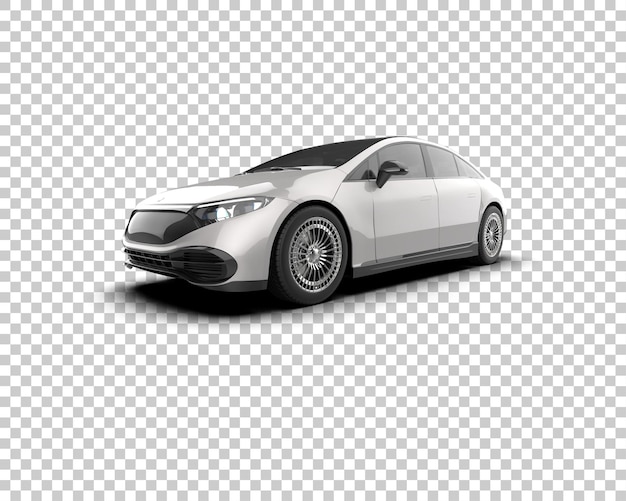 Ilustración de renderización 3D realista de un coche moderno aislado en el fondo
