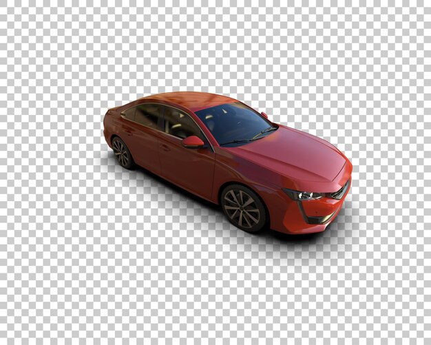 Ilustración de renderización 3D realista de un coche moderno aislado en el fondo