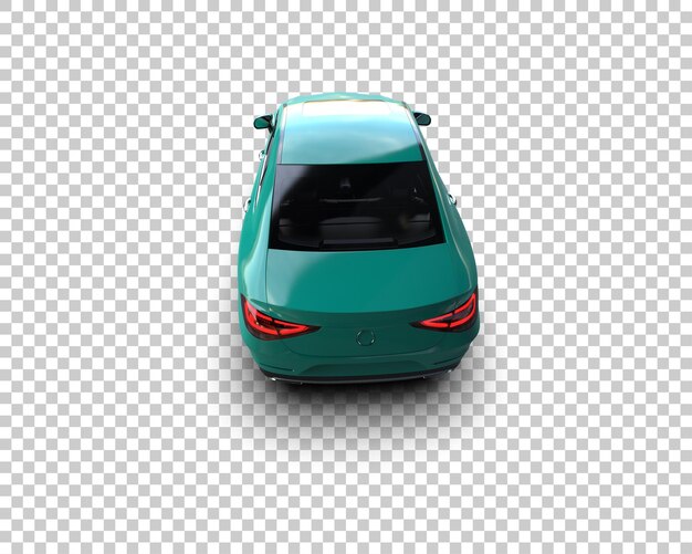 Ilustración de renderización 3D realista de un coche moderno aislado en el fondo