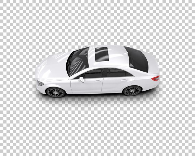 Ilustración de renderización 3D realista de un coche moderno aislado en el fondo