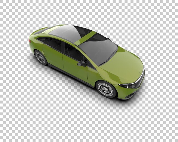 Ilustración de renderización 3D realista de un coche moderno aislado en el fondo