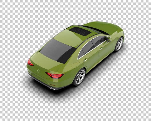 Ilustración de renderización 3D realista de un coche moderno aislado en el fondo