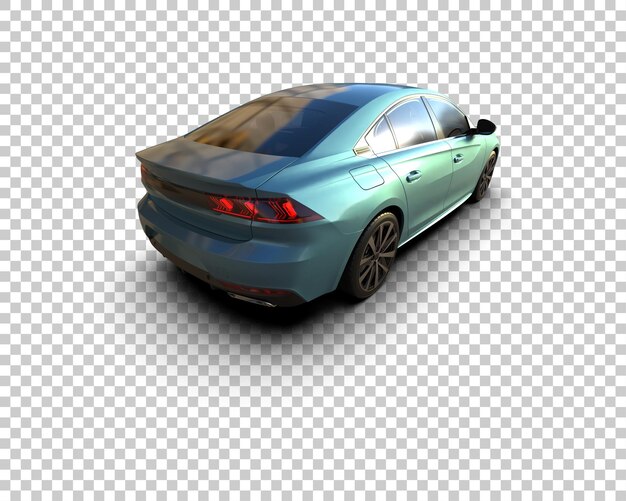 Ilustración de renderización 3D realista de un coche moderno aislado en el fondo