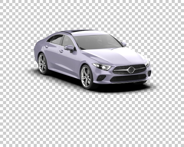 Ilustración de renderización 3D realista de un coche moderno aislado en el fondo