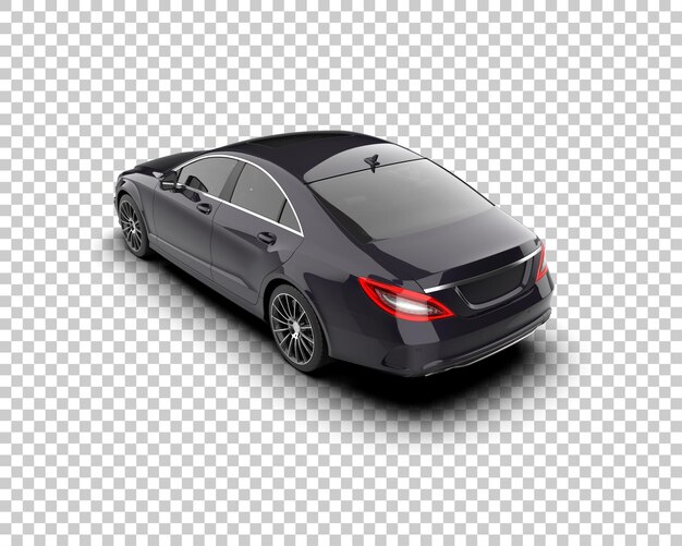 Ilustración de renderización 3D realista de un coche moderno aislado en el fondo