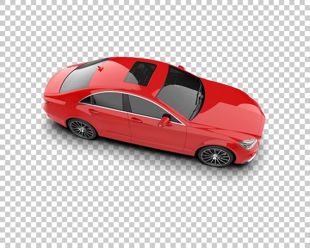 Ilustración de renderización 3D realista de un coche moderno aislado en el fondo