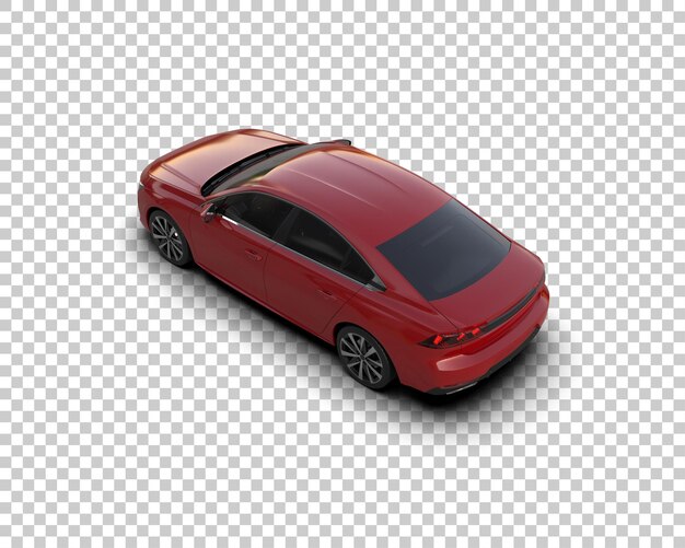 Ilustración de renderización 3D realista de un coche moderno aislado en el fondo