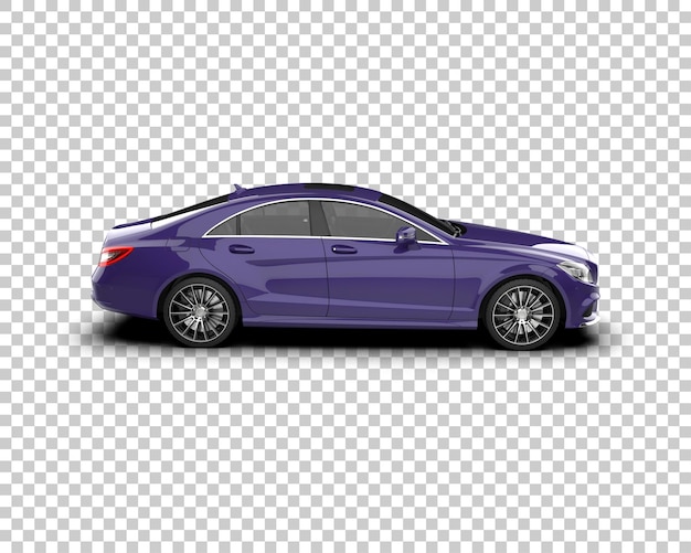 Ilustración de renderización 3D realista de un coche moderno aislado en el fondo