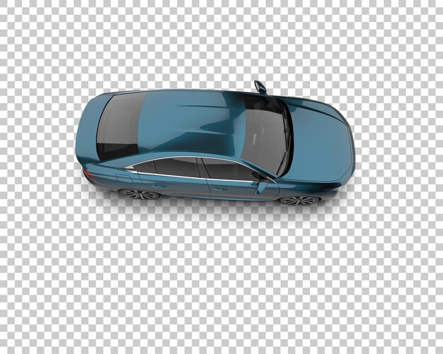 Ilustración de renderización 3D realista de un coche moderno aislado en el fondo