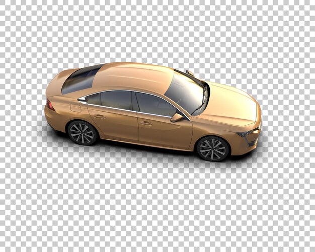 Ilustración de renderización 3D realista de un coche moderno aislado en el fondo