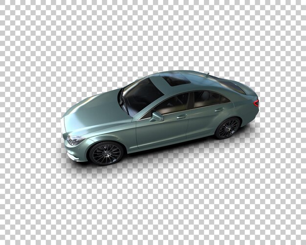 Ilustración de renderización 3D realista de un coche moderno aislado en el fondo