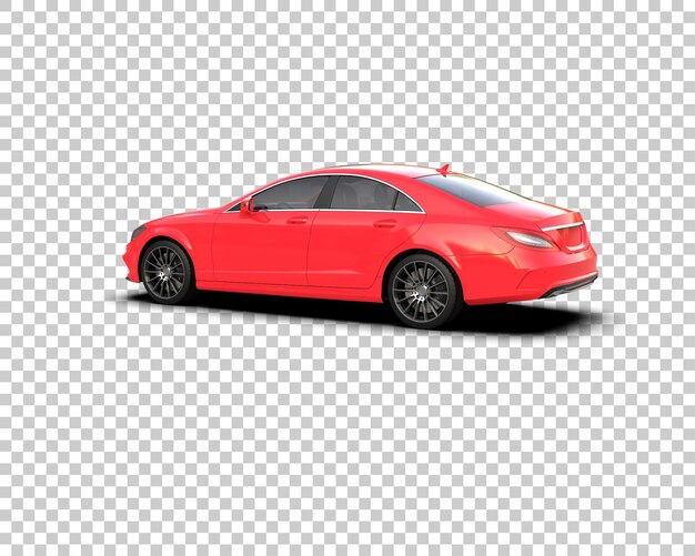 Ilustración de renderización 3D realista de un coche moderno aislado en el fondo
