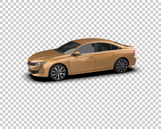 Ilustración de renderización 3D realista de un coche moderno aislado en el fondo