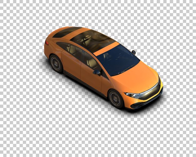 Ilustración de renderización 3D realista de un coche moderno aislado en el fondo