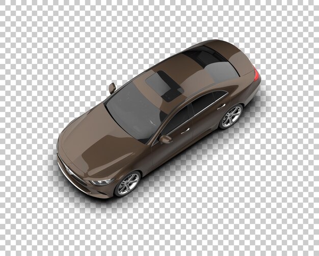 Ilustración de renderización 3D realista de un coche moderno aislado en el fondo