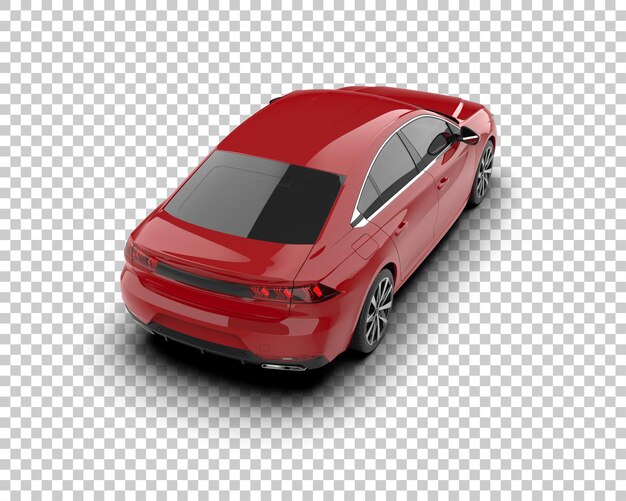 Ilustración de renderización 3D realista de un coche moderno aislado en el fondo