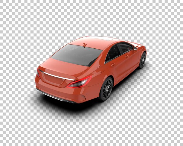 Ilustración de renderización 3D realista de un coche moderno aislado en el fondo