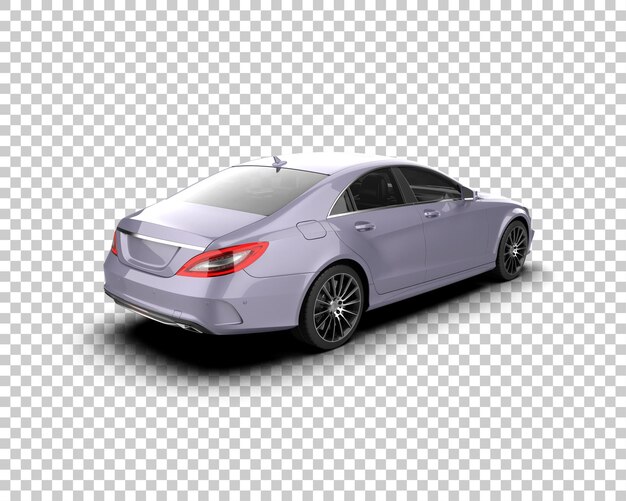 Ilustración de renderización 3D realista de un coche moderno aislado en el fondo