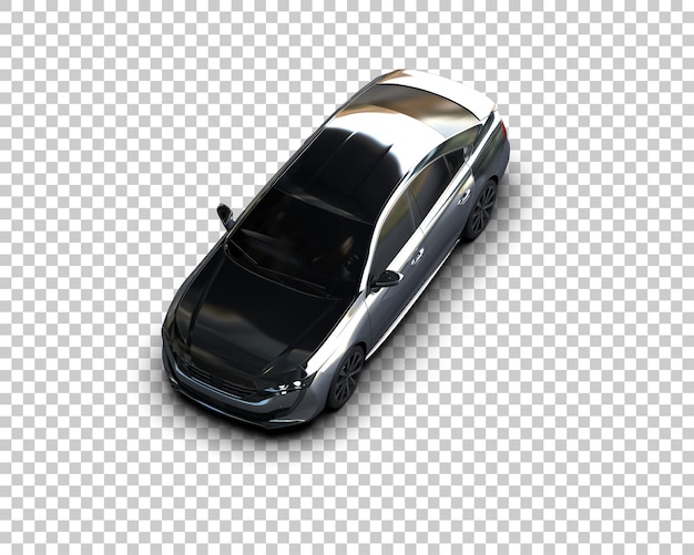 Ilustración de renderización 3D realista de un coche moderno aislado en el fondo