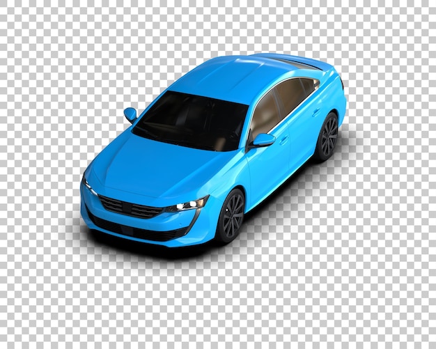 Ilustración de renderización 3D realista de un coche moderno aislado en el fondo