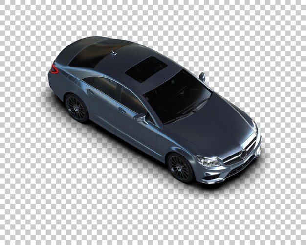 Ilustración de renderización 3D realista de un coche moderno aislado en el fondo