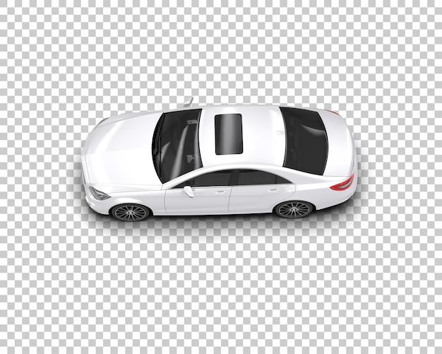 Ilustración de renderización 3D realista de un coche moderno aislado en el fondo