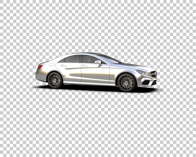 Ilustración de renderización 3D realista de un coche moderno aislado en el fondo