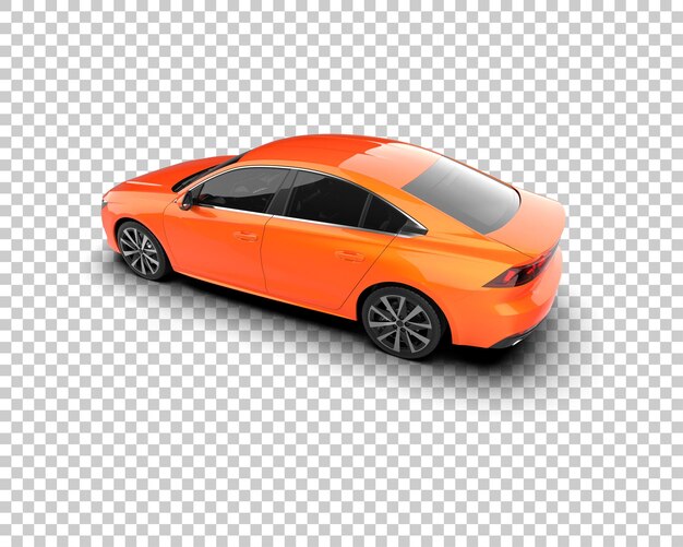 Ilustración de renderización 3D realista de un coche moderno aislado en el fondo