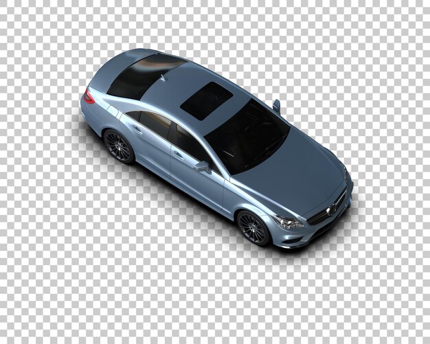 Ilustración de renderización 3D realista de un coche moderno aislado en el fondo