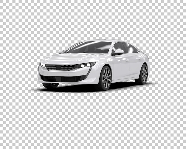 Ilustración de renderización 3D realista de un coche moderno aislado en el fondo