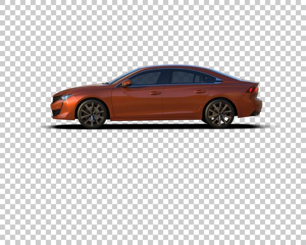 Ilustración de renderización 3D realista de un coche moderno aislado en el fondo