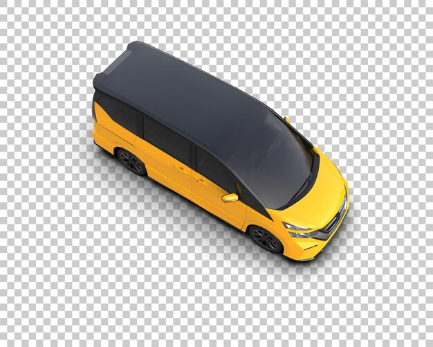 Ilustración de renderización 3D realista de un coche moderno aislado en el fondo