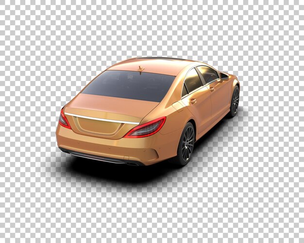Ilustración de renderización 3D realista de un coche moderno aislado en el fondo