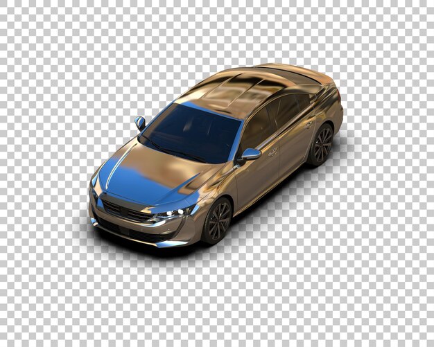 Ilustración de renderización 3D realista de un coche moderno aislado en el fondo