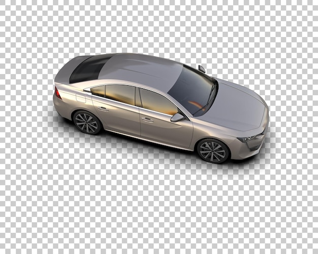 Ilustración de renderización 3D realista de un coche moderno aislado en el fondo