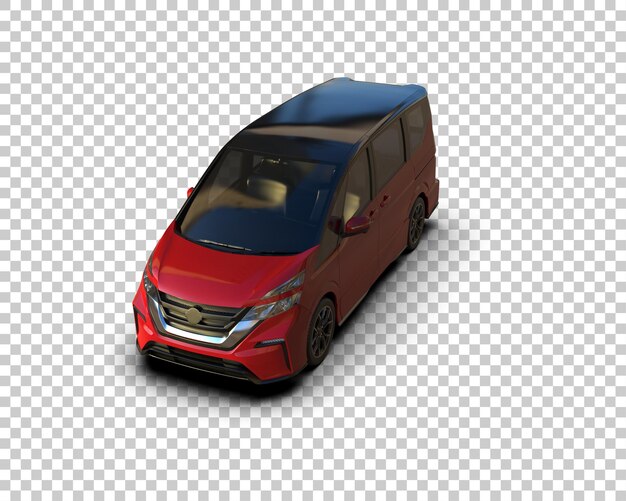Ilustración de renderización 3D realista de un coche moderno aislado en el fondo