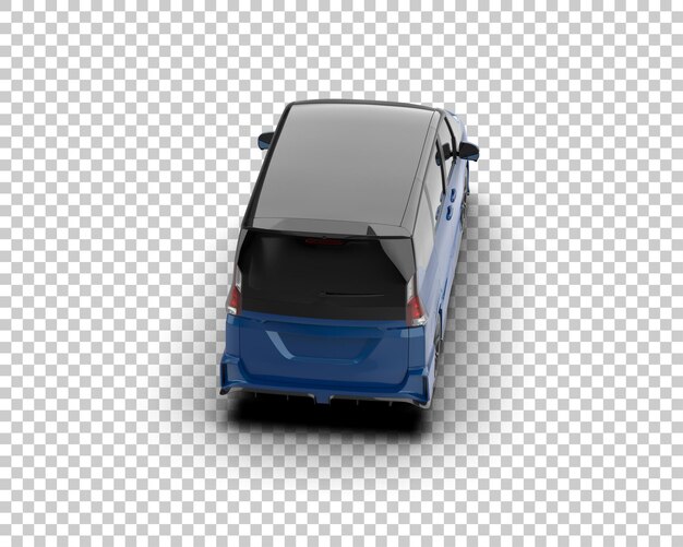 Ilustración de renderización 3D realista de un coche moderno aislado en el fondo
