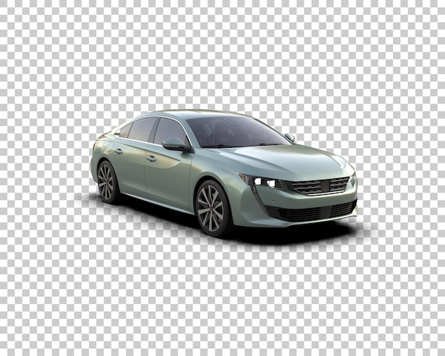 Ilustración de renderización 3D realista de un coche moderno aislado en el fondo