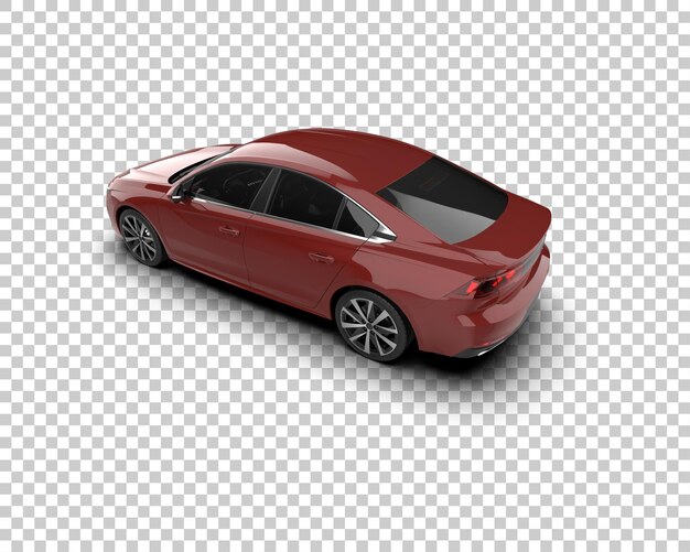 Ilustración de renderización 3D realista de un coche moderno aislado en el fondo