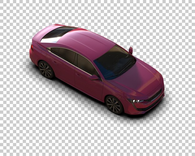 Ilustración de renderización 3D realista de un coche moderno aislado en el fondo