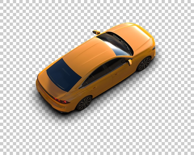 Ilustración de renderización 3D realista de un coche moderno aislado en el fondo