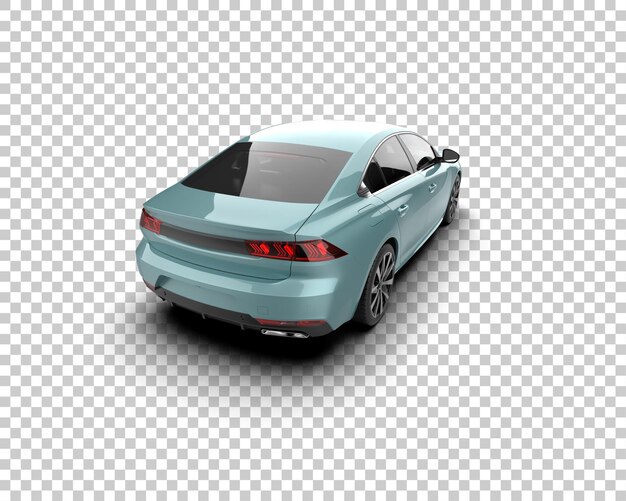 Ilustración de renderización 3D realista de un coche moderno aislado en el fondo